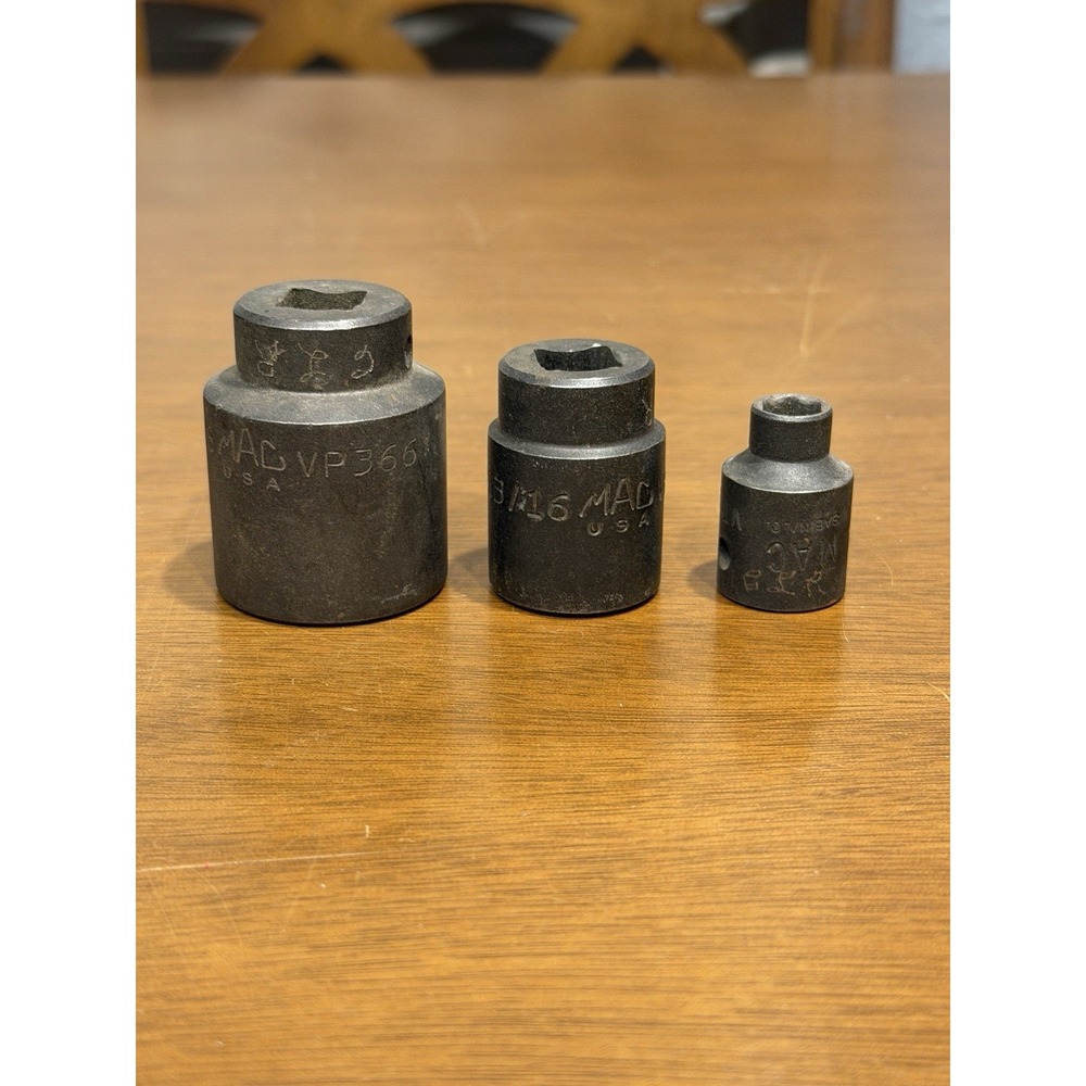 Lot Of 3 Mac Tool Sockets VP266, VP366, VT166 Impact Sockets